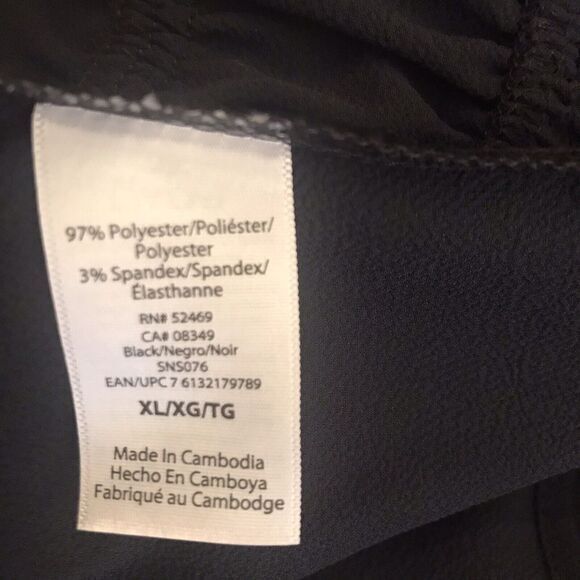 Bongo Plus Boho Black & White Sheer Strip Tie Front Pullover Top Size 3X - Picture 7 of 8